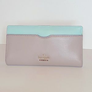 Kate Spade Gray & Turquoise BiFold Wallet
